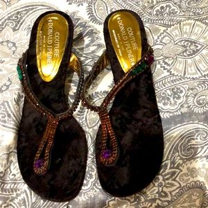 Rhinestone kitten heeled sandals